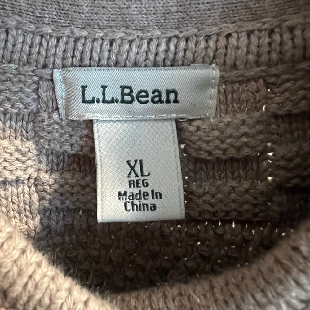 L.L.Bean Tan 100% Cotton Cardigan Sweater Size XL - Picture 3 of 7